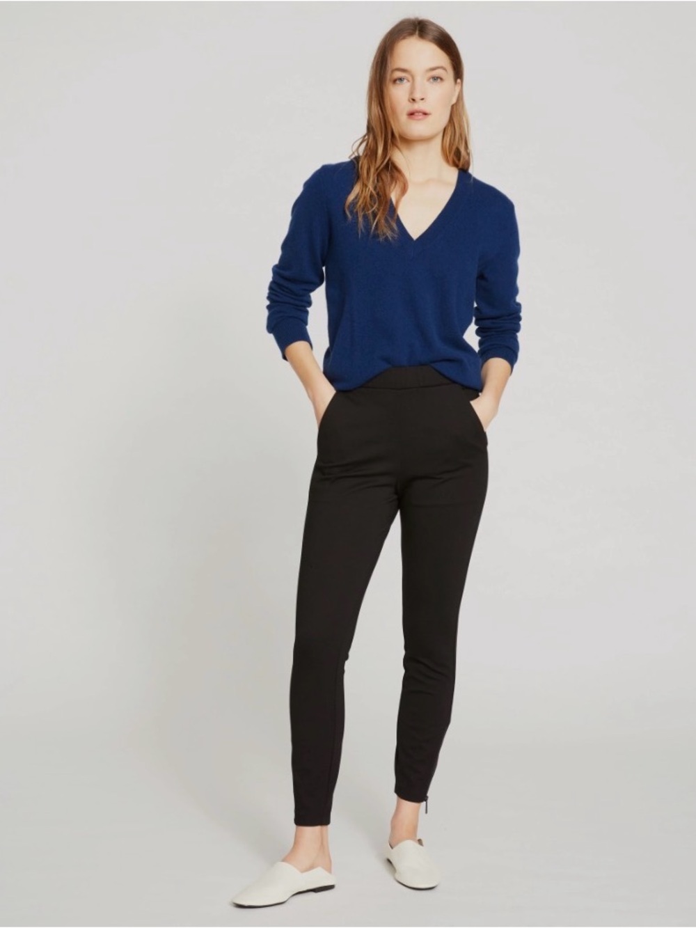 Universal Standard Moro Pocket Ponte Pants Black Large Ankle Zip 22/24 Crop 23”